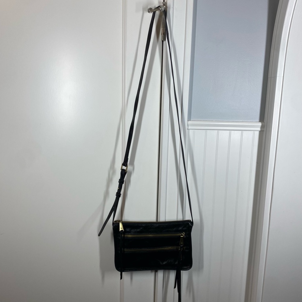 HOBO international Mission Leather Crossbody Bag‎ black leather minimalist